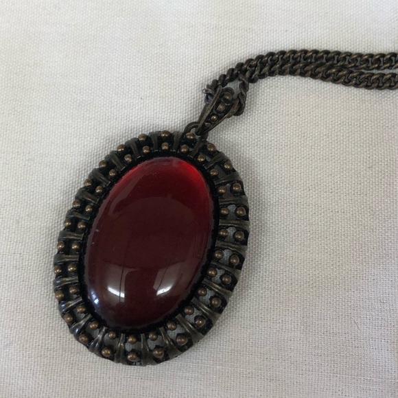 Avon pendant and earring set, faux dark stone - Picture 7 of 12